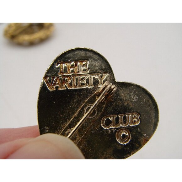 Vintage Lot 4 Brooches Pins Freirich Variety Club Emmons Opal 1950s Gold Silver - Picture 8 of 11